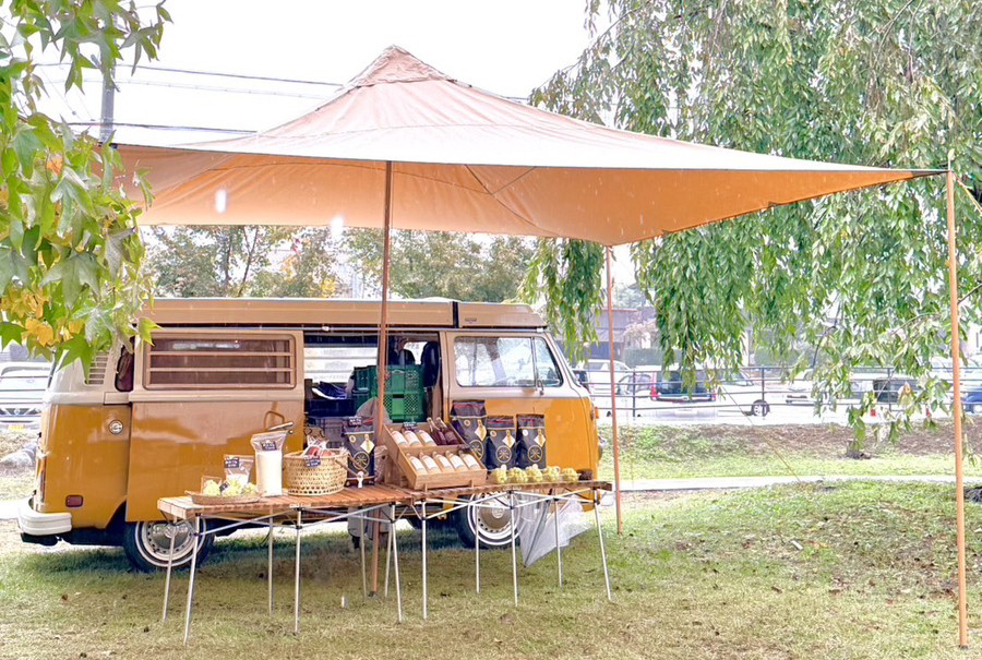 木々に囲まれた屋外イベント会場